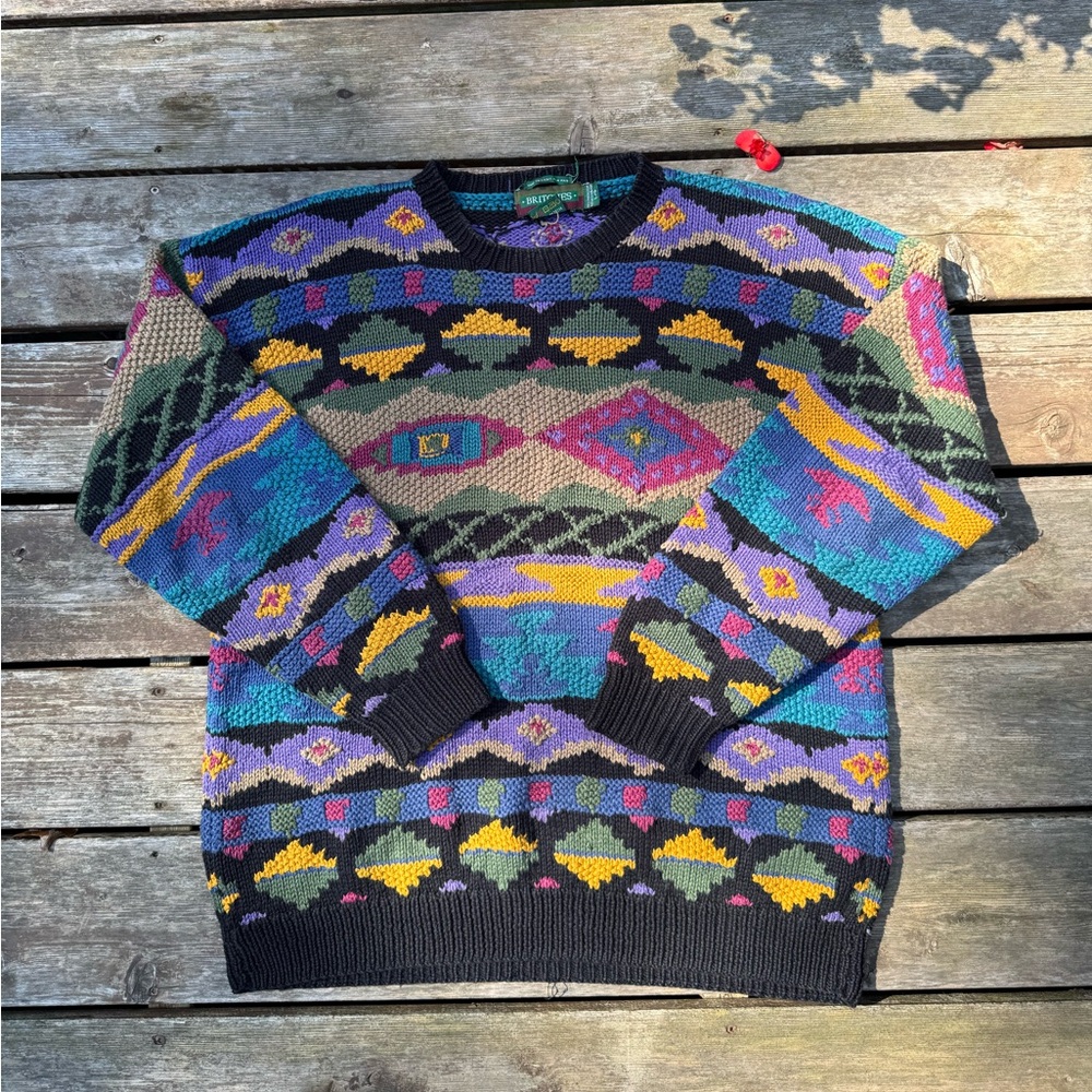 Multicolor Geometric Crewneck Sweater